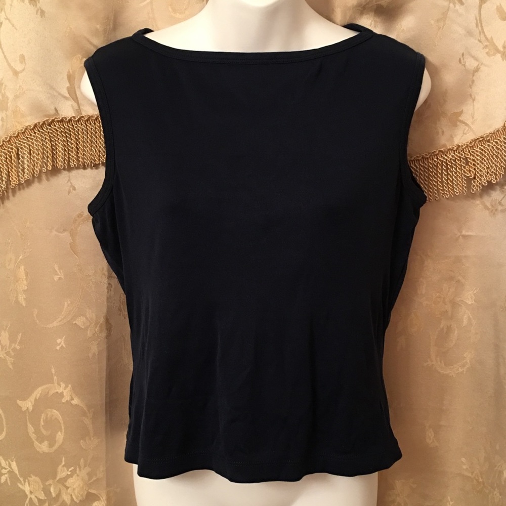 BCBG MAXAZARIA Navy Sleeveless Top